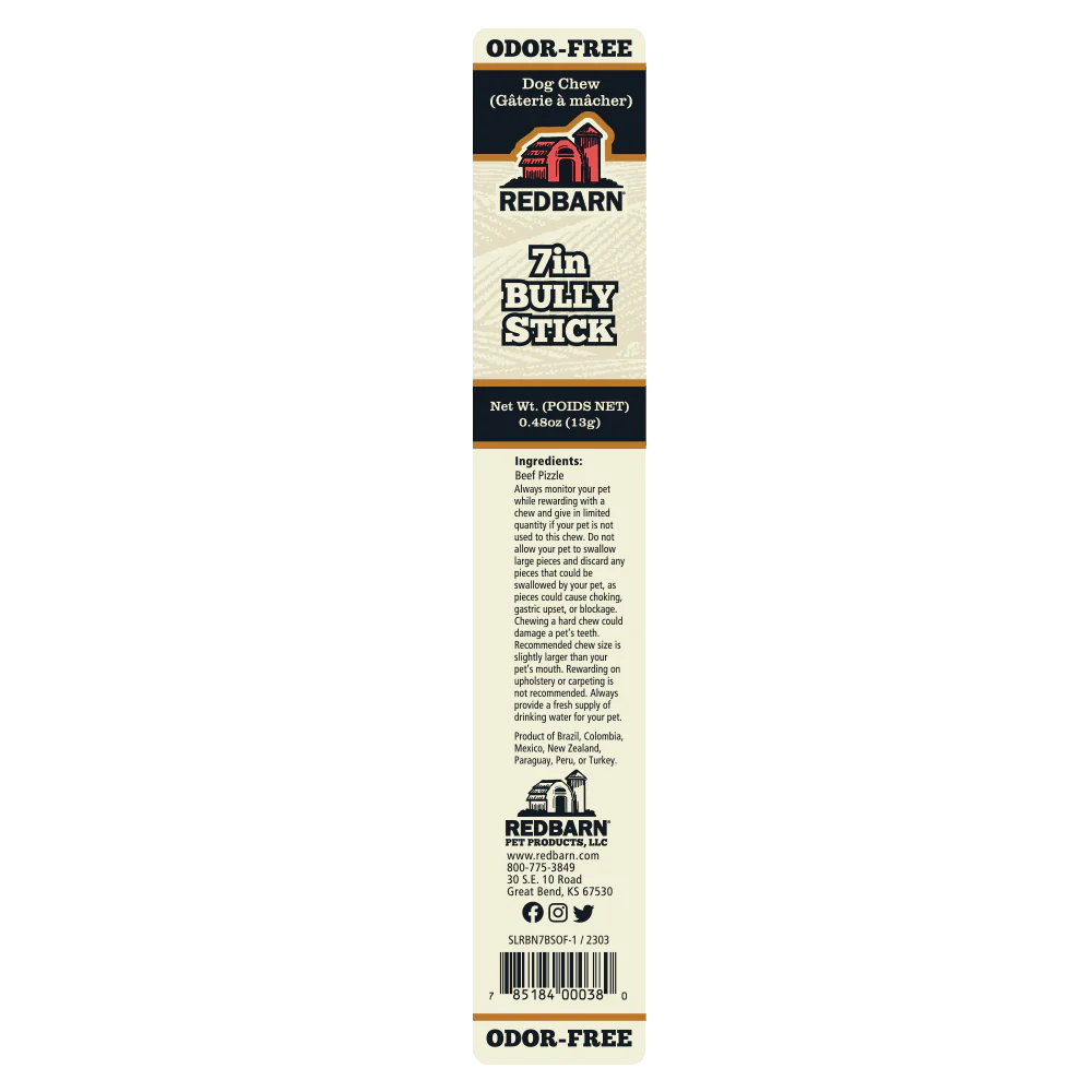 Redbarn Odor-Free Bully Stick Chew for Dogs