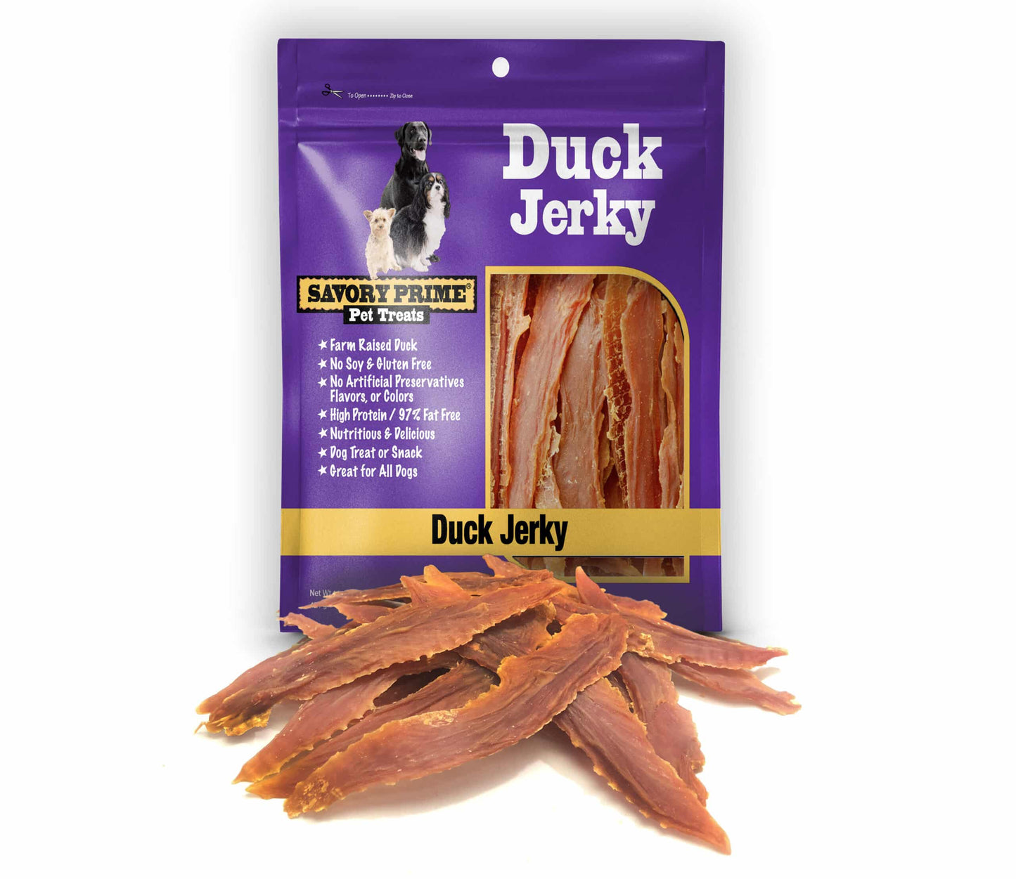 Savory Prime Duck Jerky Treats for Dogs